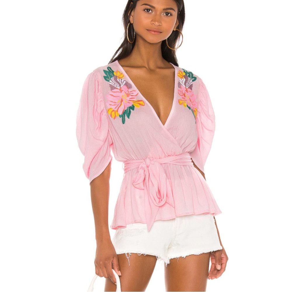 Cleobella | Sienna Pink Embroidered Blouse - S
